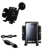 Samsung SGH-F480 Flexible Auto Windshield Holder with Car Charger - Uses Gomadic TipExchange