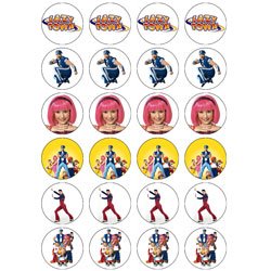 Lazytown style A 24 Edible Wafer Paper Fairy/Cup Cake Toppers on an A4 sheet - Birthday Cake and Party Idea