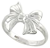 11/16 (17mm) Sterling Silver High Polished Bow Ladies Ring