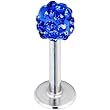 16 Gauge Blue Ferido Ball Labret Monroe Tragus MADE WITH SWAROVSKI ELEMENTS