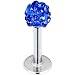16 Gauge Blue Ferido Ball Labret Monroe Tragus MADE WITH SWAROVSKI ELEMENTS