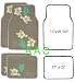 A Set of 4 Universal Fit Plush Hawaiian Hibiscus Floral Carpet Floor Mats for Cars / Truck - Tan Floor Mats with Bisque Hibiscus