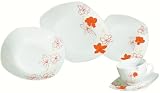 Arte Viva - 111603  - Service de Table 30 Pièces Tosca - Porcelaine - Carré - Rouge Beige - Design by Emilio Bilinn (Import Allemagne)