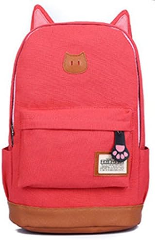 Cat Shape Double Shoulder Backpack Canvas Meterial