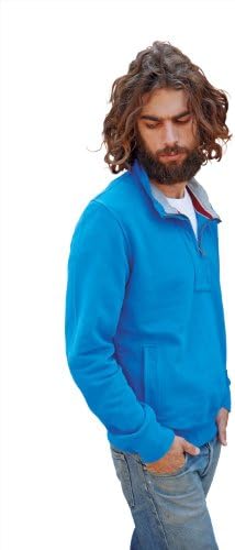Kariban Vintage Mens Zip Neck Top - Vintage Blue - L