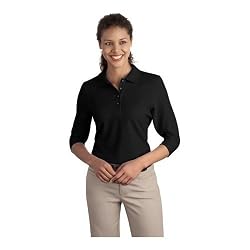 Port Authority - Ladies Silk Touch; 3/4-Sleeve Sport Shirt.