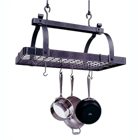 Hanging Hammered Steel Rectangle Pot Rack by Enclume