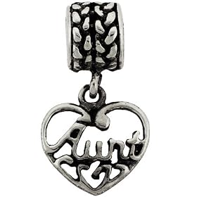 Dangling Aunt Vintage Heart Oriana Bead - Pandora Bead & Bracelet Compatible