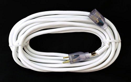 Extension Cords 25' 12 Gauge White Heavy Duty Extension Cord with Lighted End - MADE IN USA