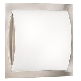 Eglo 83396A ARC, Nickel Frosted/Chrome, 2-Light Ceiling Light Fixture