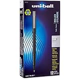 uni-ball Stick Micro Point Roller Ball Pens, Pack of 12 Black Ink Pens (60151)
