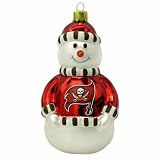 NFL Tampa Bay Buccaneers Blown Glass Snowman Ornament