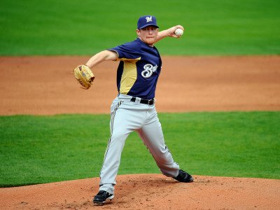 Milwaukee Brewers v San Francisco Giants, SCOTTSDALE, AZ - MARCH 14: Randy Wolf Photographic Poster Print by Kevork Djansezian, 12x16