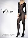 Extreme Hoisiery Sheer Open Croth Body Stocking Black, One Size