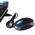 Arcadia Online 6 Colour Flash Flashing LED Mini Optical Mouse - with Scroll Wheel for Laptop Notebook PC USB Small
