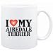 Mug White " I LOVE Airedale Terrier " Dogs