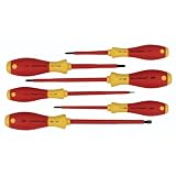 Wiha 35890 Insulated Slotted Phillips and Square Screwdriver Set, 6-Piece