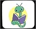 Decorated Mouse Pad with animals, worm, bookworm