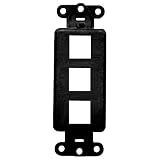 Leviton 41643-E QuickPort Decora Wall Plate Insert, 3-Port, Black