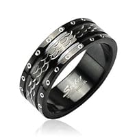 316L Surgical Stainless Steel Rings/ IP Black/Dia Cut
