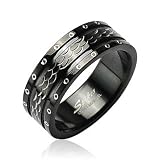 316L Surgical Stainless Steel Rings/ IP Black/Dia Cut - Size:9