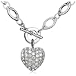 Sterling Silver Cubic Zirconia Pave Heart Pendant, 18" ~ Amazon.com Collection