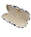 JAVOedge Blue Sheep Print Fabric Eyeglasses Clam Shell Style Case with Bonus Mircofiber Glasses Cleaning Cloth
