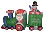 5' Airblown Inflatable Animated Santa & Snowman Christmas Train Lighted Yard Art