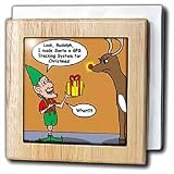 Review 3dRose LLC  / Elf and Rudolph GPS Present - 6 Inch Tile Napkin Holder