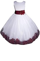 Girls Tea Length Flower-Girl Dress/Pageant Dress/Wedding Dress 