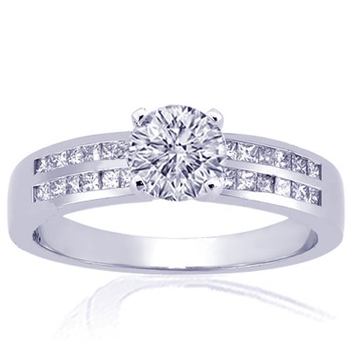 1.30 Ct Round Cut Diamond Engagement Channel-Set 