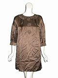 SEE BY CHLOE Silk Crochet Collar Dress in Brown