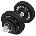 Guss Kurzhantel-Set 30Kg (1 x Kurzhantelstange 40cm, 2x1,25, 2x2,5 und 4x5Kg Hantelscheiben) Hantelset Hanteln Gewichte