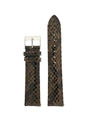 Watch Band Leather Strap Quick Change Snake Print 18 millimeter Brown Black Tech Swiss
