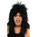 Hard Rocker Black Fancy Dress 80's Men's Rock Star Costume Wig