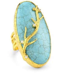 Azaara "Hot Rocks" Turquoise Branch Ring, Size 7