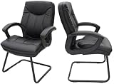 Glove Soft, Black Leather Sled Base Side Chair