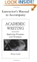 Academic Writing Instructor's Manual: Exploring Processes and Strategies