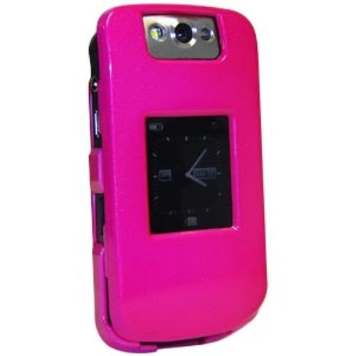 Amzer Polished Snap On Crystal Hard Case for BlackBerry Pearl Flip 8220,8230 ( Hot Pink )