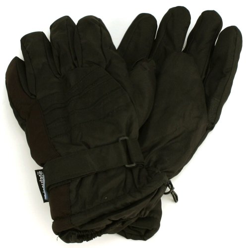 Men's Winter Thinsulate 3M Waterproof Velcro Ski Wrist Cover Gloves Black L/XL