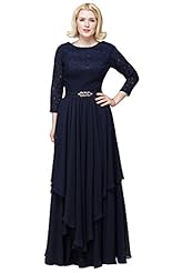 Lace Chiffon Long Sleeves Scoop Neck Floor Length Bridesmaid Dress/Prom Dress/Wedding Party Dress 