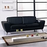 IMAGE OF Julie Leather Sofa in Black