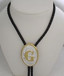 Silver/Gold Plated Monogram Letter "G" BoloTie