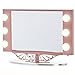 Silver Vanity Girl Starlet Lighted Vanity Mirror with Optic Glass and 6 Cosmetic Light Bulbs Around Frame