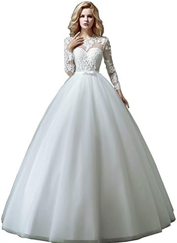 JovassBridal Women's A Line Strapless Long Wedding Dresses With Sash JB012