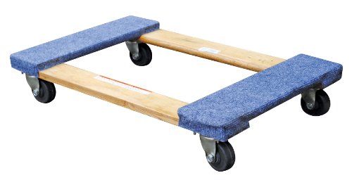 Vestil HDOC-1830-9 Hardwood Dolly with Carpet End, 900 lbs Capacity, 30