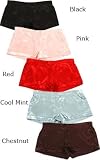 Pack of Five Women's Satin Boxer Shorts, Exclusive Sleepwear and Underwear by Mystic Clothing
