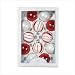 1 DOZEN RED WHITE GLASS ORNAMENTS CHRISTMAS DECORATION