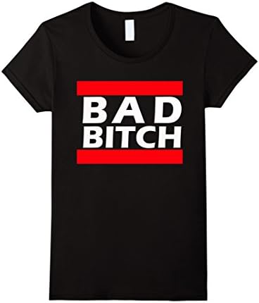 Bad Bitch White T Shirt  - Female Medium - Black