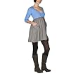 Moody Mama Maternity 2 Tone V-Neck Dress with Pockets - Gray/Blue